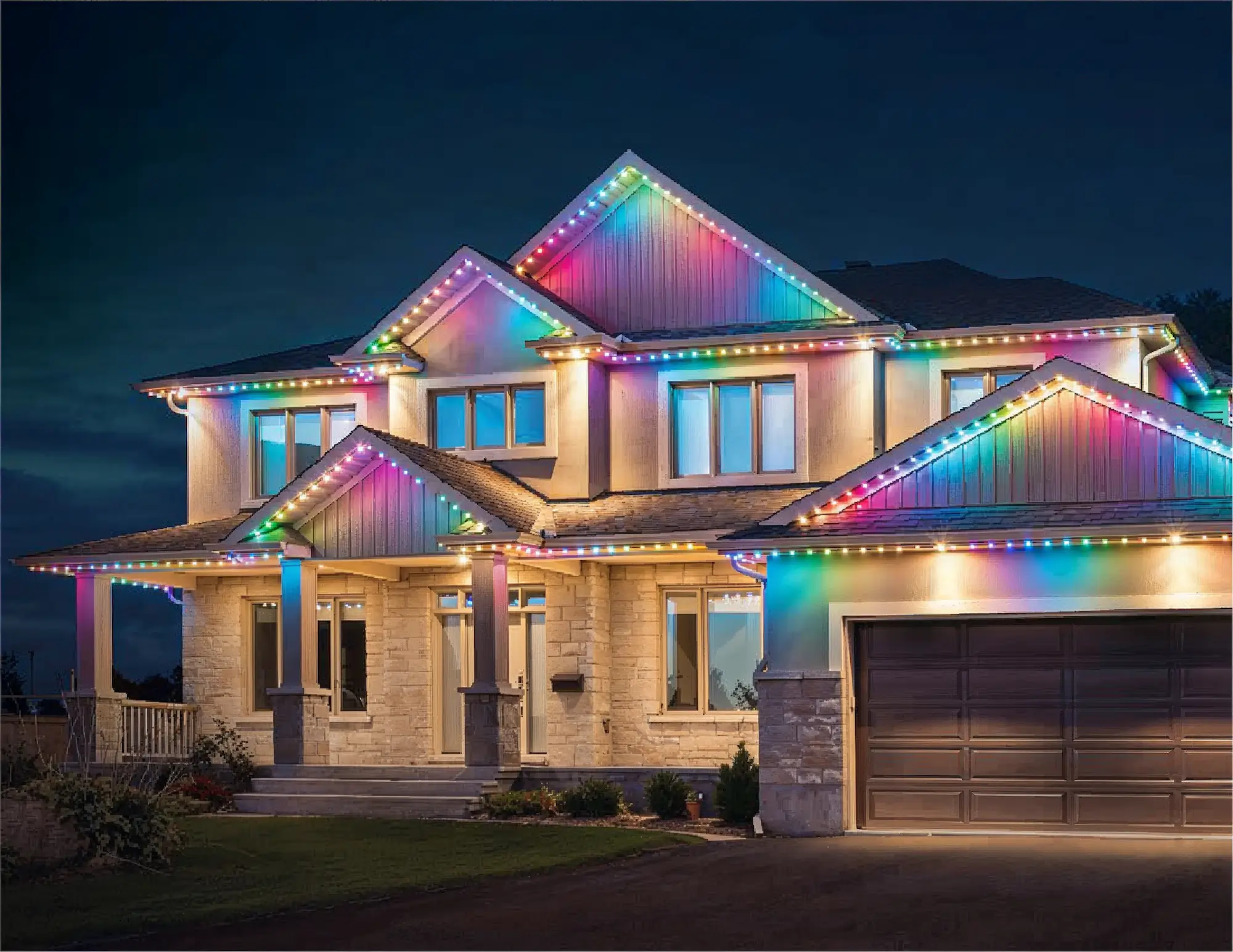 Permanent lighting installation close-up